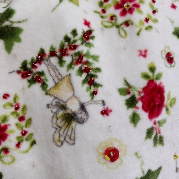 Trish Scully Child Velvet Dress with Red Fur, Sequin & Bead Trim 24 Months - Picture 10 of 15